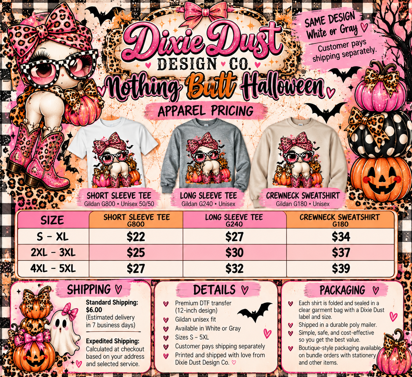 Nothing Butt Halloween apparel pricing